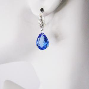 Sapphire Blue Swarovski Crystal Earrings
